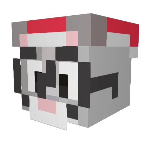 Furufi Minecraft avatar head, 3D render