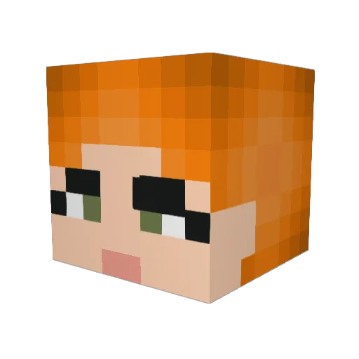 FuryLeika42 Minecraft avatar head, 3D render