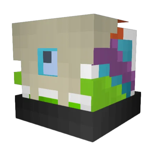 Fuseblade_ Minecraft avatar head, 3D render