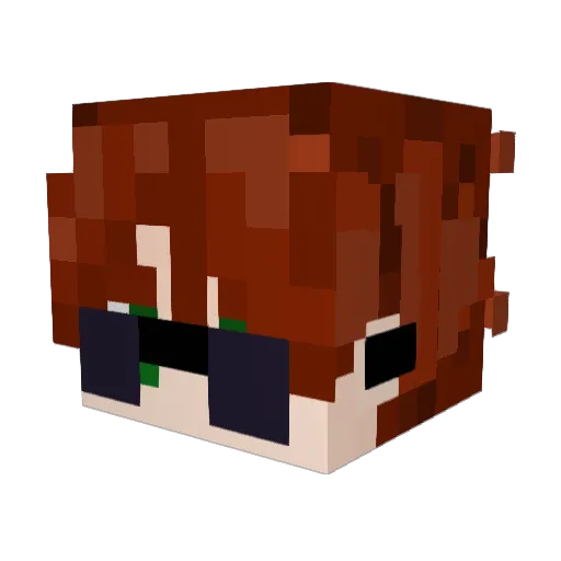FusedGlint Minecraft avatar head, 3D render