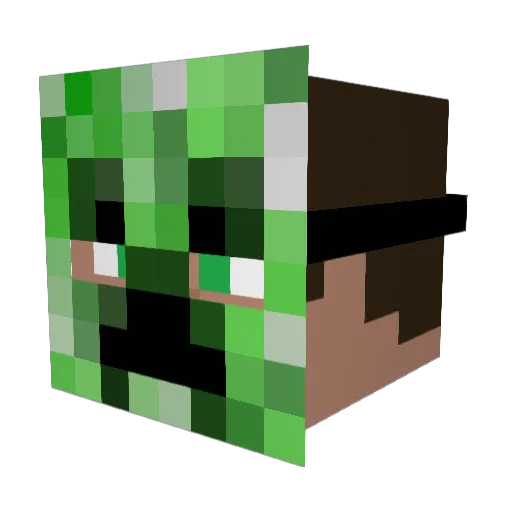 FusedRage Minecraft avatar head, 3D render