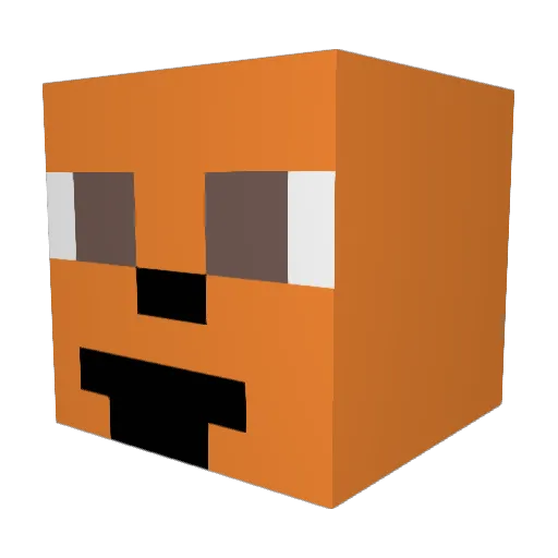 Fusian Minecraft avatar head, 3D render