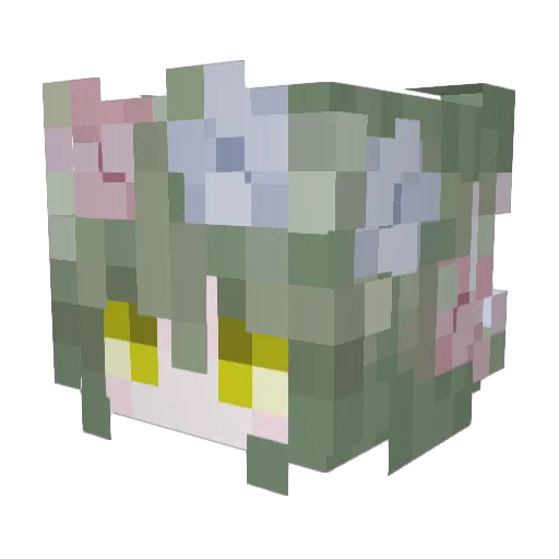 Fusiiyah Minecraft avatar head, 3D render