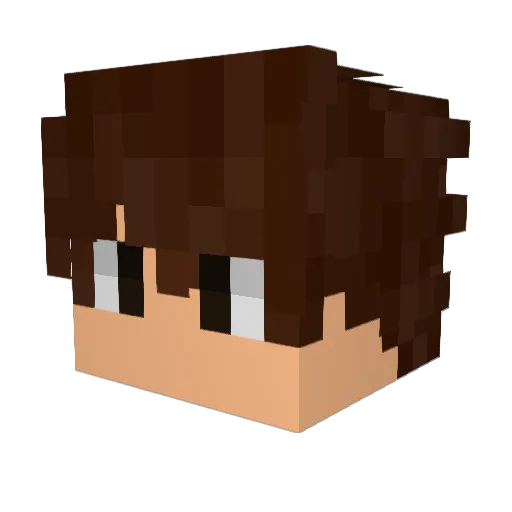 Fusion813 Minecraft avatar head, 3D render
