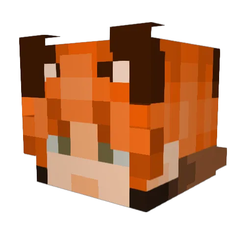 FusionFoxy42 Minecraft avatar head, 3D render