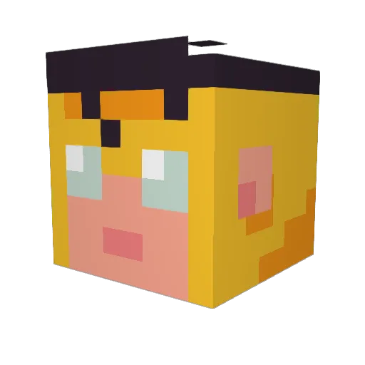 FusionStriker Minecraft avatar head, 3D render
