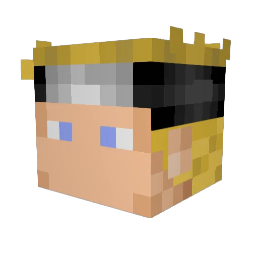 Fusionfall Minecraft avatar head, 3D render