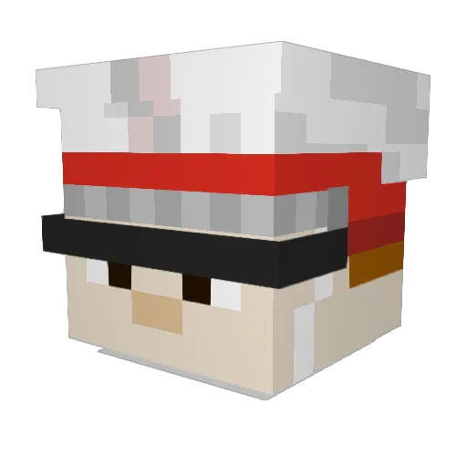 Fussballs Minecraft avatar head, 3D render