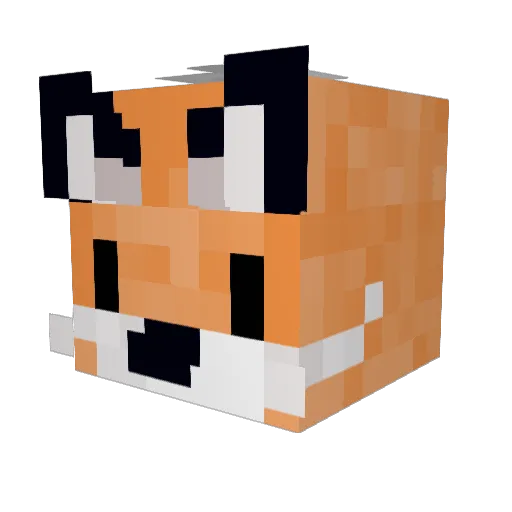 Fusselik Minecraft avatar head, 3D render