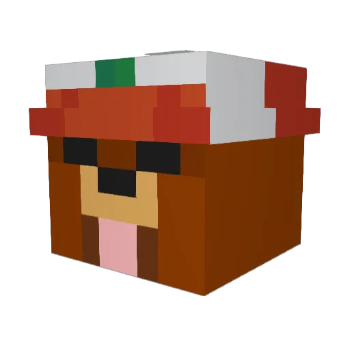 Fustes Minecraft avatar head, 3D render