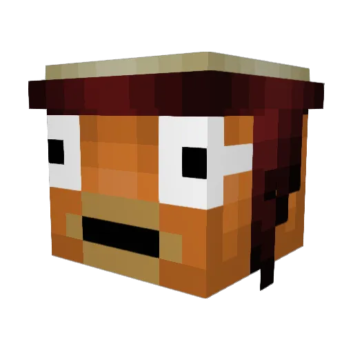Fusto32 Minecraft avatar head, 3D render