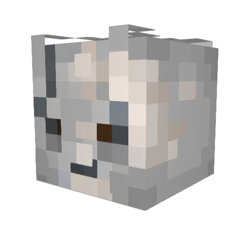 Fustto Minecraft avatar head, 3D render