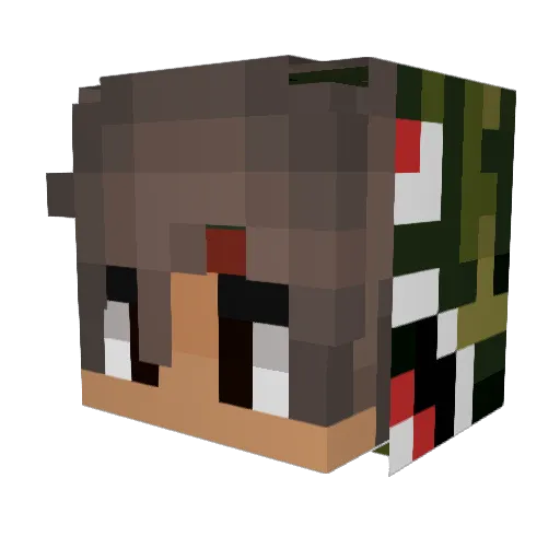 Fusz Minecraft avatar head, 3D render