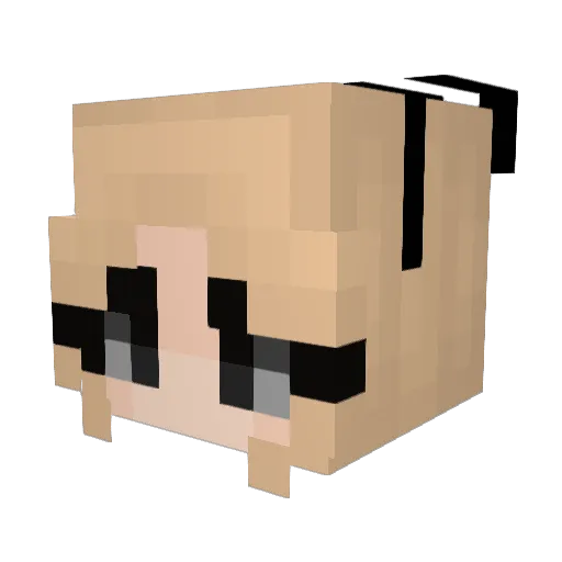 FutabaAnnzu Minecraft avatar head, 3D render