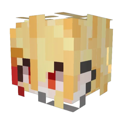 Futarimiti Minecraft avatar head, 3D render