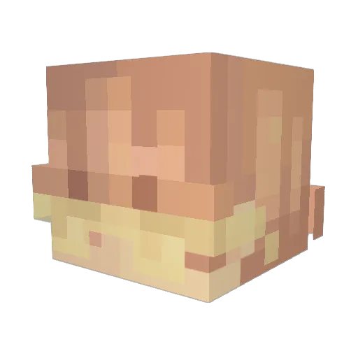 Futons Minecraft avatar head, 3D render