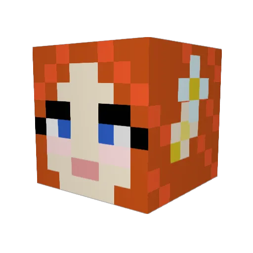 Futuranna Minecraft avatar head, 3D render