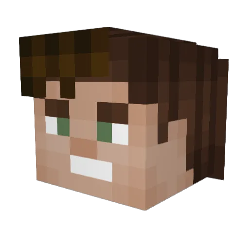 FutureDILF Minecraft avatar head, 3D render