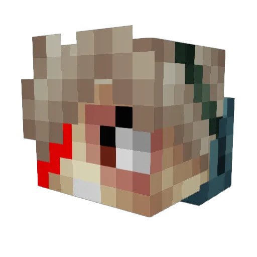 FutureDoc Minecraft avatar head, 3D render