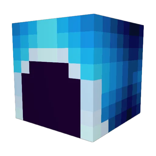 FutureIce Minecraft avatar head, 3D render
