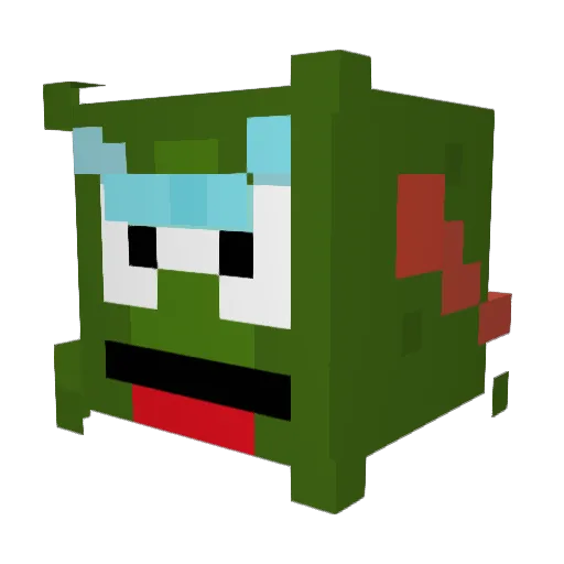 Fututor Minecraft avatar head, 3D render