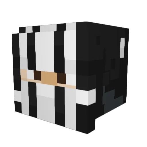 Fuuai Minecraft avatar head, 3D render