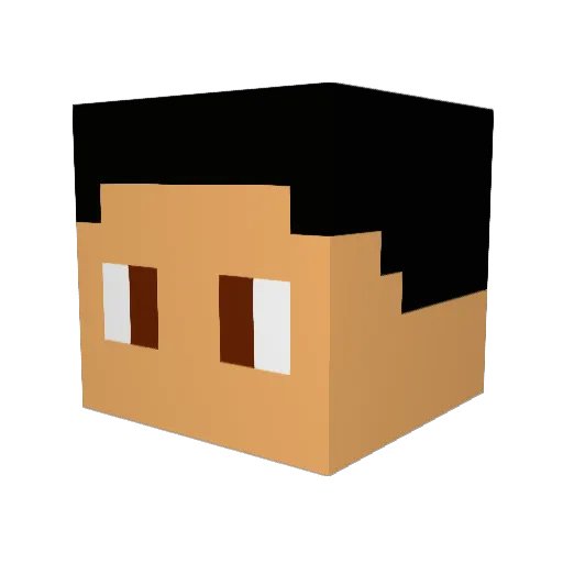 Fuudii Minecraft avatar head, 3D render