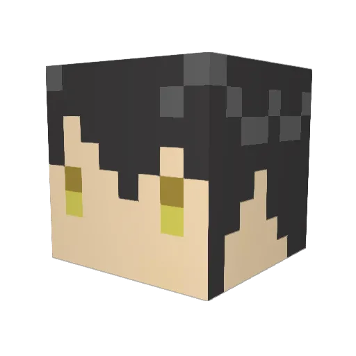 Fuuha Minecraft avatar head, 3D render