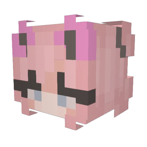 Fuuralyn Minecraft avatar head, 3D render