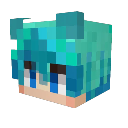 Fuutan39 Minecraft avatar head, 3D render