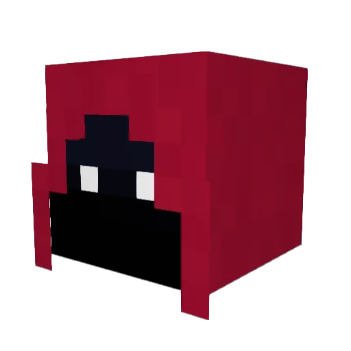 Fuuunky Minecraft avatar head, 3D render