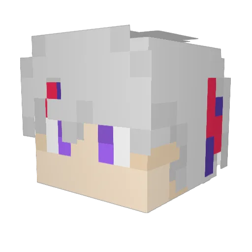 Fuwa_Minato Minecraft avatar head, 3D render