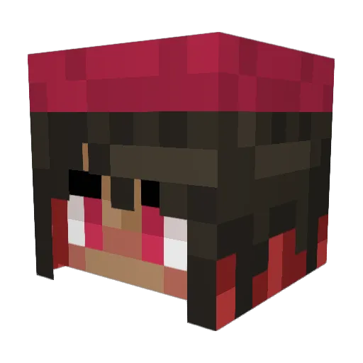 Fuwafuwaaa Minecraft avatar head, 3D render