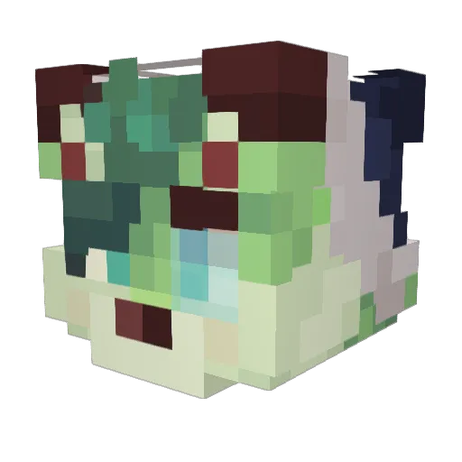 Fuwuffy Minecraft avatar head, 3D render