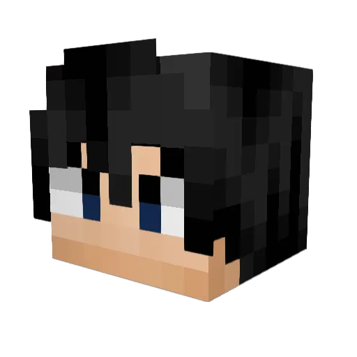 Fuwuza Minecraft avatar head, 3D render