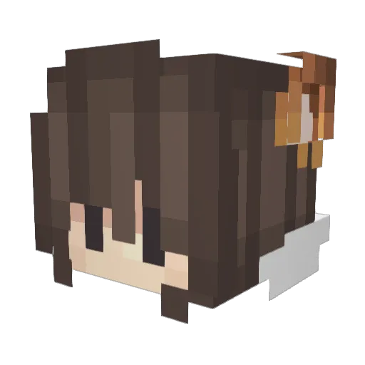 Fuxel Minecraft avatar head, 3D render
