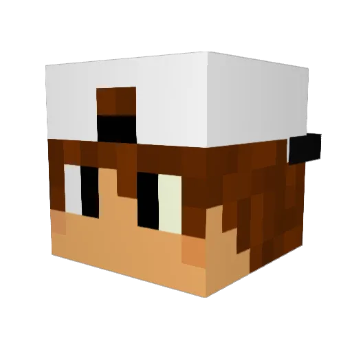 Fuxinara Minecraft avatar head, 3D render