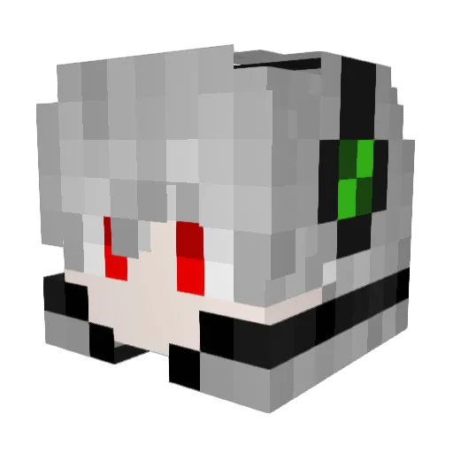 Fuyana_ Minecraft avatar head, 3D render