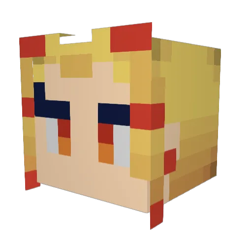 Fuyo777 Minecraft avatar head, 3D render