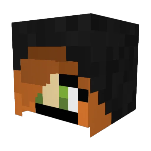 FuyuX Minecraft avatar head, 3D render