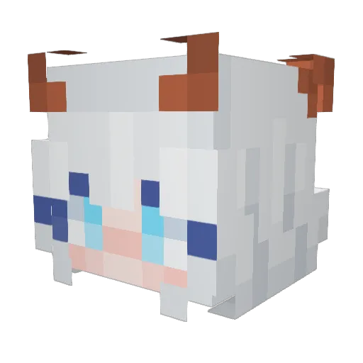 Fuyu_15 Minecraft avatar head, 3D render
