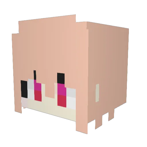 Fuyuka Minecraft avatar head, 3D render
