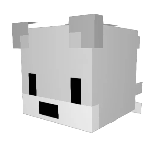 Fuzbelly Minecraft avatar head, 3D render