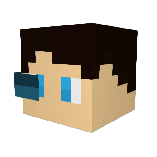 Fuzetaum Minecraft avatar head, 3D render
