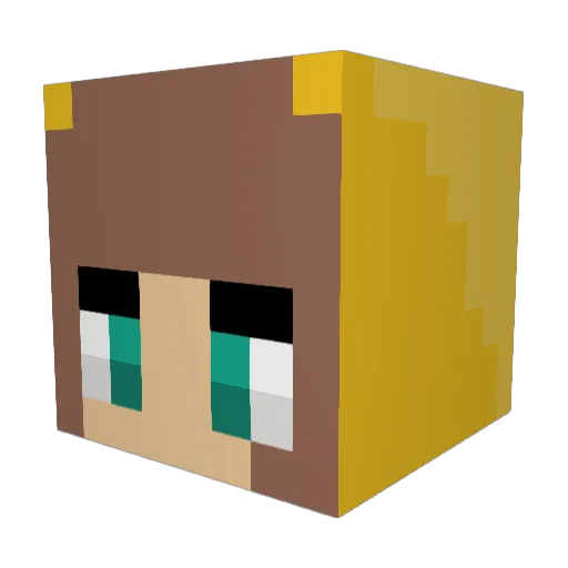 Fuzgore Minecraft avatar head, 3D render