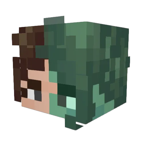 Fuzolini Minecraft avatar head, 3D render