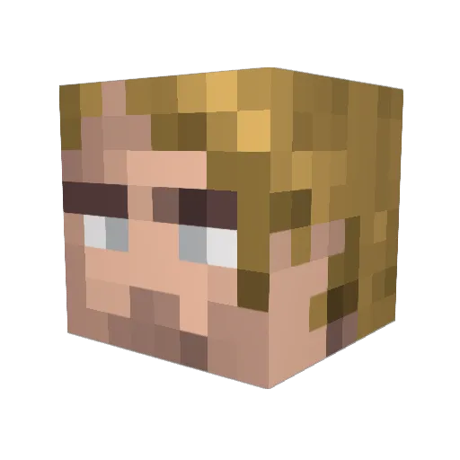 Fuzz747 Minecraft avatar head, 3D render