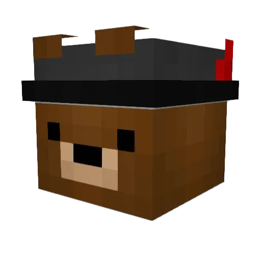 FuzzKing Minecraft avatar head, 3D render