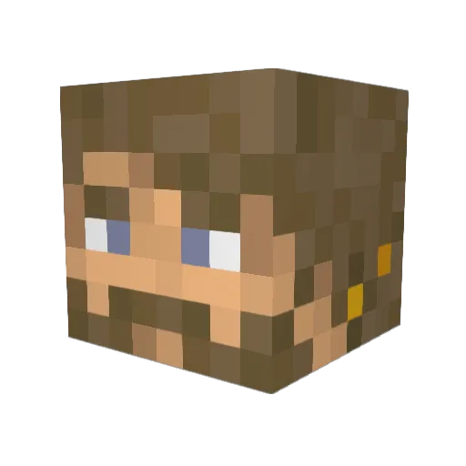 FuzzMasterElite Minecraft avatar head, 3D render