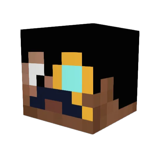 Fuzzerton2 Minecraft avatar head, 3D render